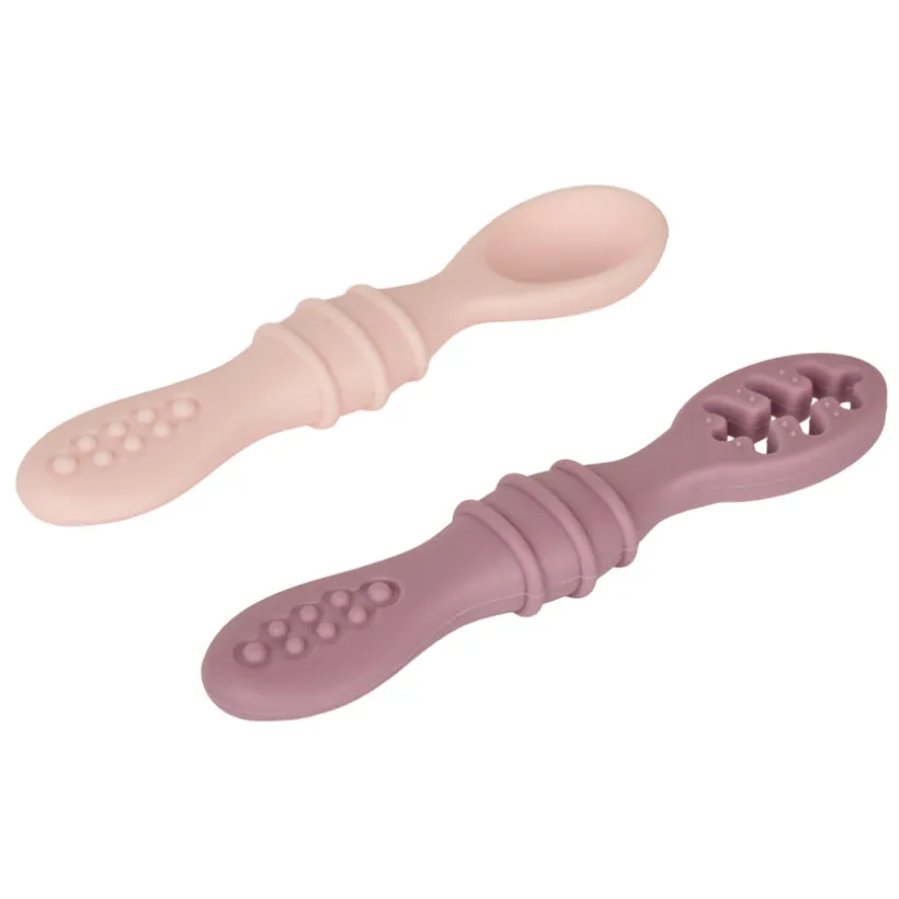 Set van 2 leerlepels Miamix - roze
