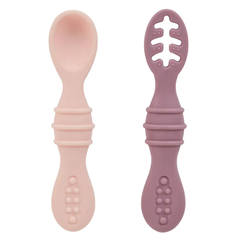 Set van 2 leerlepels Miamix - roze