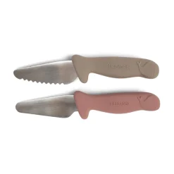 Set van 2 leermessen beige en roos