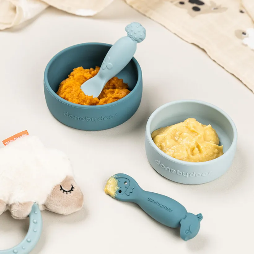 Set van 2 lepels voor leren Tiny Farm Blauw