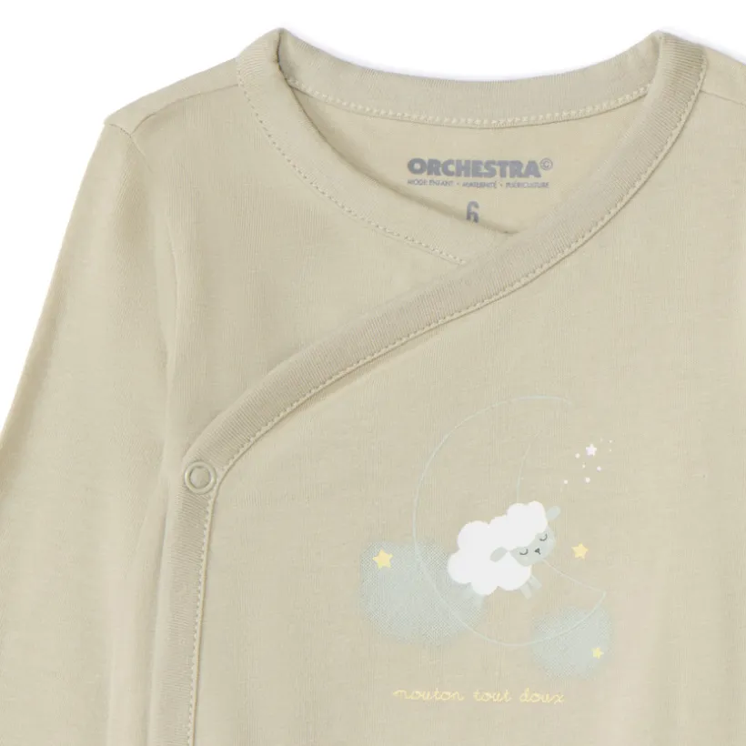 Set van 7 longsleeve bodies voor baby met verschillende sluitingen volgens leeftijd