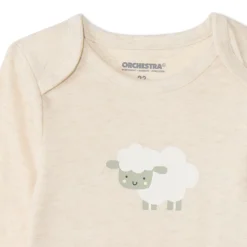Set van 7 longsleeve bodies voor baby met verschillende sluitingen volgens leeftijd