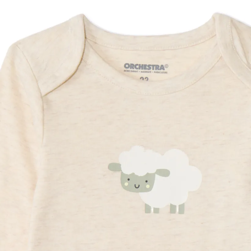 Set van 7 longsleeve bodies voor baby met verschillende sluitingen volgens leeftijd