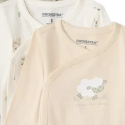 Set van 7 longsleeve bodies voor baby met verschillende sluitingen volgens leeftijd