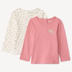 Set van 2 longsleeve fantasie T-shirts voor babymeisjes