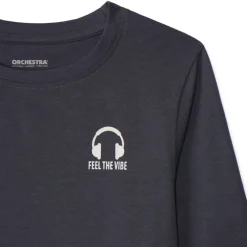 Set van 3 longsleeve T-shirts effen jongens
