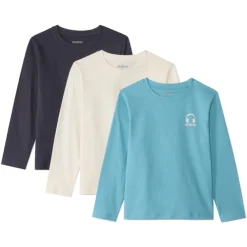 Set van 3 longsleeve T-shirts effen jongens