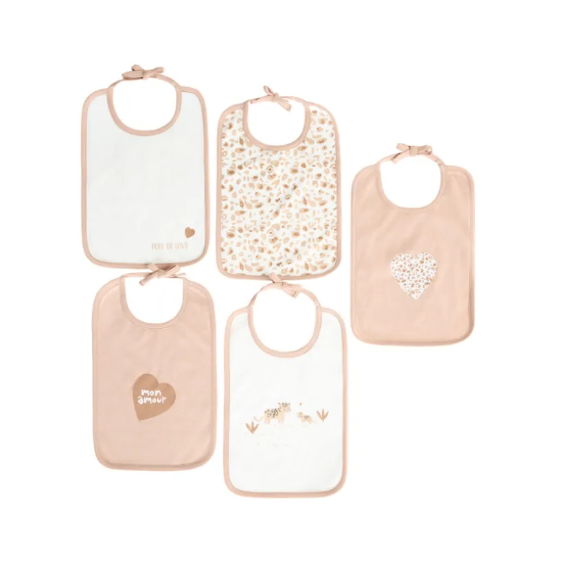 Set van 5 luipaard slabbetjes