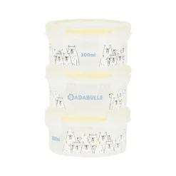 Set van 3 Maxibox bewaarpotjes 300 ml, met ultra-luchtdichte deksels en 4 sluitingen