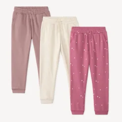 Set van 3 meisjes joggingbroeken met fantasie.