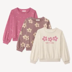Set van 3 meisjes sweatshirts met fantasieprint
