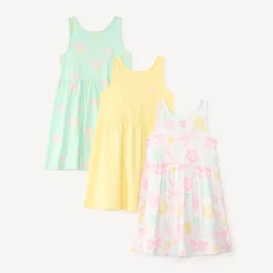 Set van 3 meisjes tanktop jurken met fantasiedruk