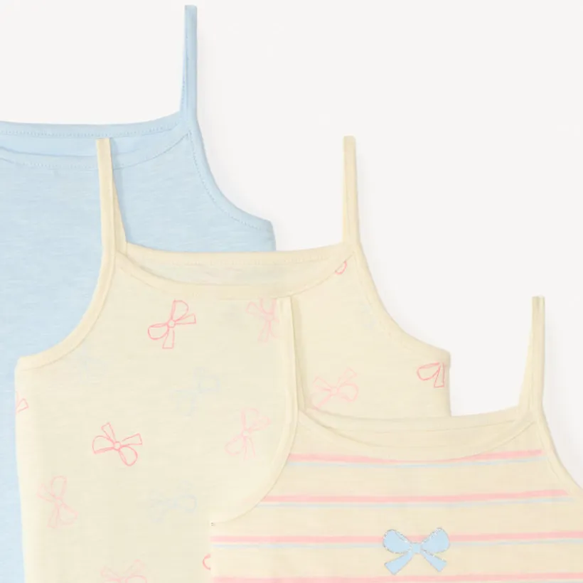 Set van 3 meisjes tops met schouderbandjes.
