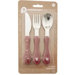 Set van 3 metalen bestek 2e leeftijd Yummix roos