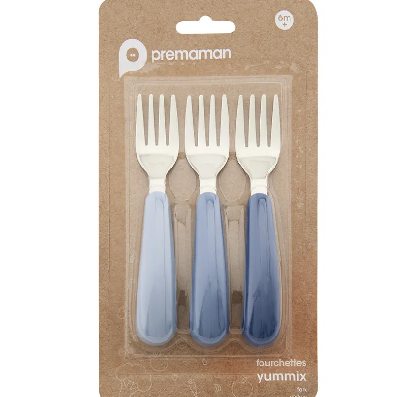 Set van 3 metalen vorken Yummix blauw