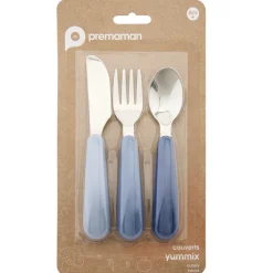 Set van 3 metalen Yummix bestek blauw