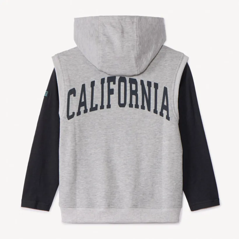 Set van mouwloos fleece sweatshirt en effen T-shirt jongens