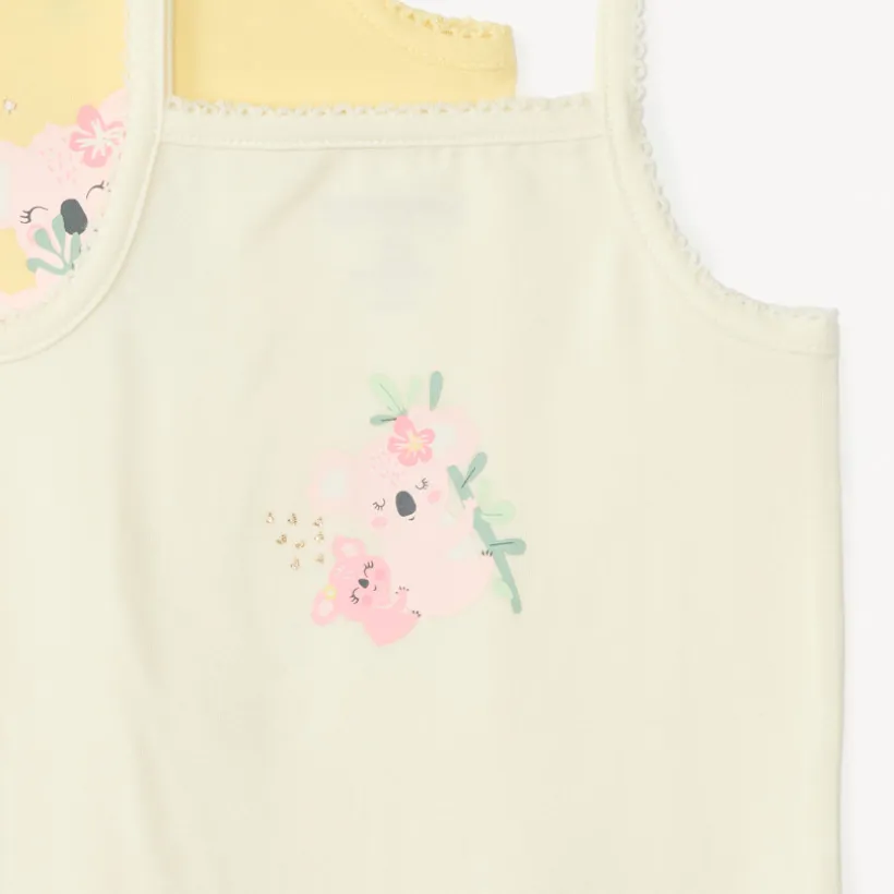 Set van 7 mouwloos romper met koala motief meisjes bébé.