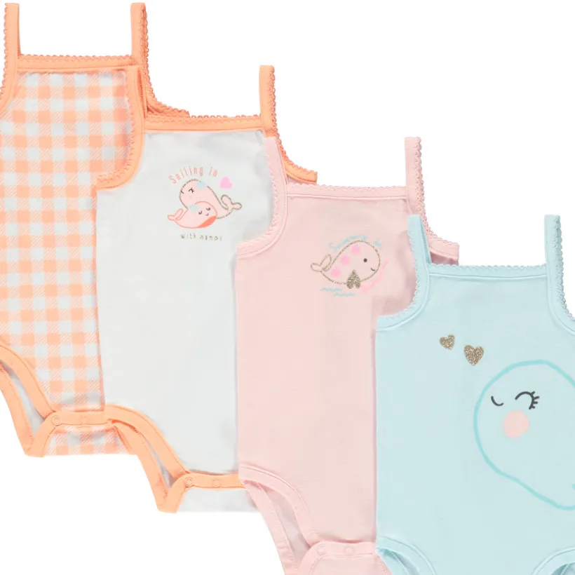 Set van 7 mouwloze bodies met fantasieprints meisjes