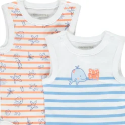 Set van 5 mouwloze bodies met oceaanmotief voor jongen