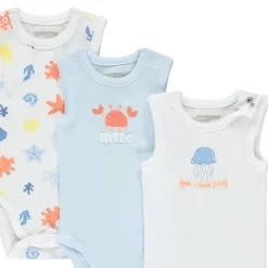 Set van 5 mouwloze bodies met oceaanmotief voor jongen