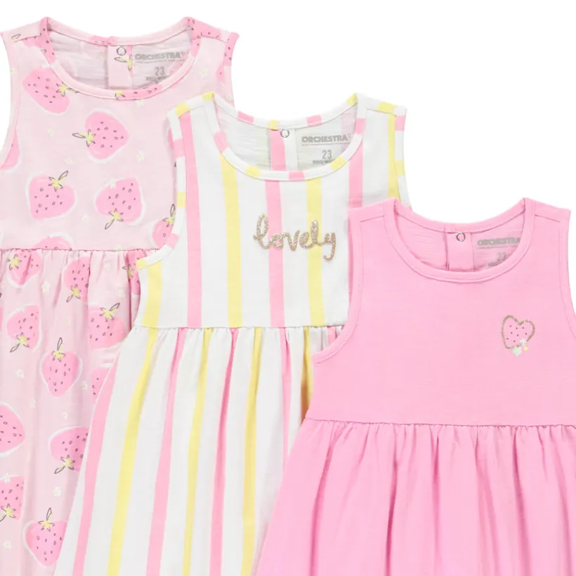 Set van 3 mouwloze jurken met fantasieprint voor meisjes