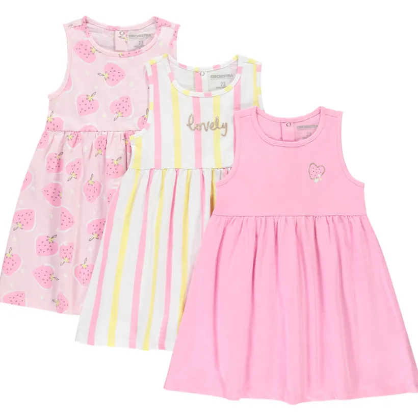 Set van 3 mouwloze jurken met fantasieprint voor meisjes