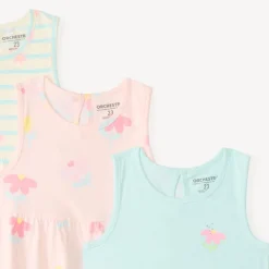 Set van 3 mouwloze jurkjes met bloemenmotief voor meisjesbaby's