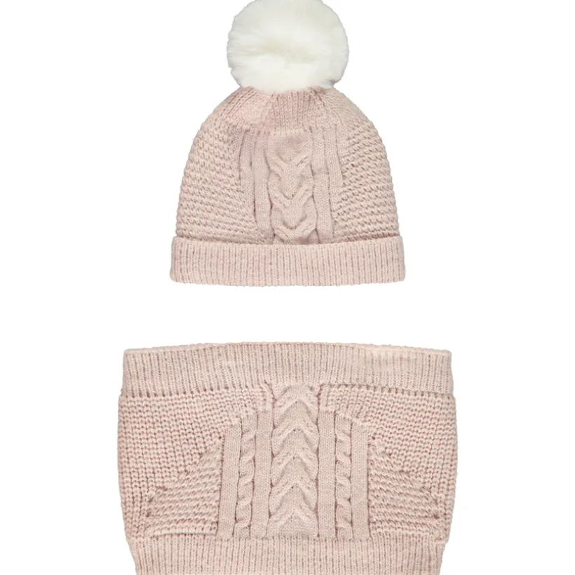 Set van muts + snood in fantasiegebreid meisjes