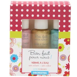 Set van 3 nagellakken - Turquoise/Goud/Roze