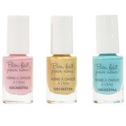 Set van 3 nagellakken - Turquoise/Goud/Roze