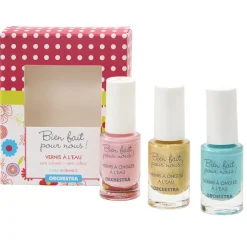 Set van 3 nagellakken - Turquoise/Goud/Roze