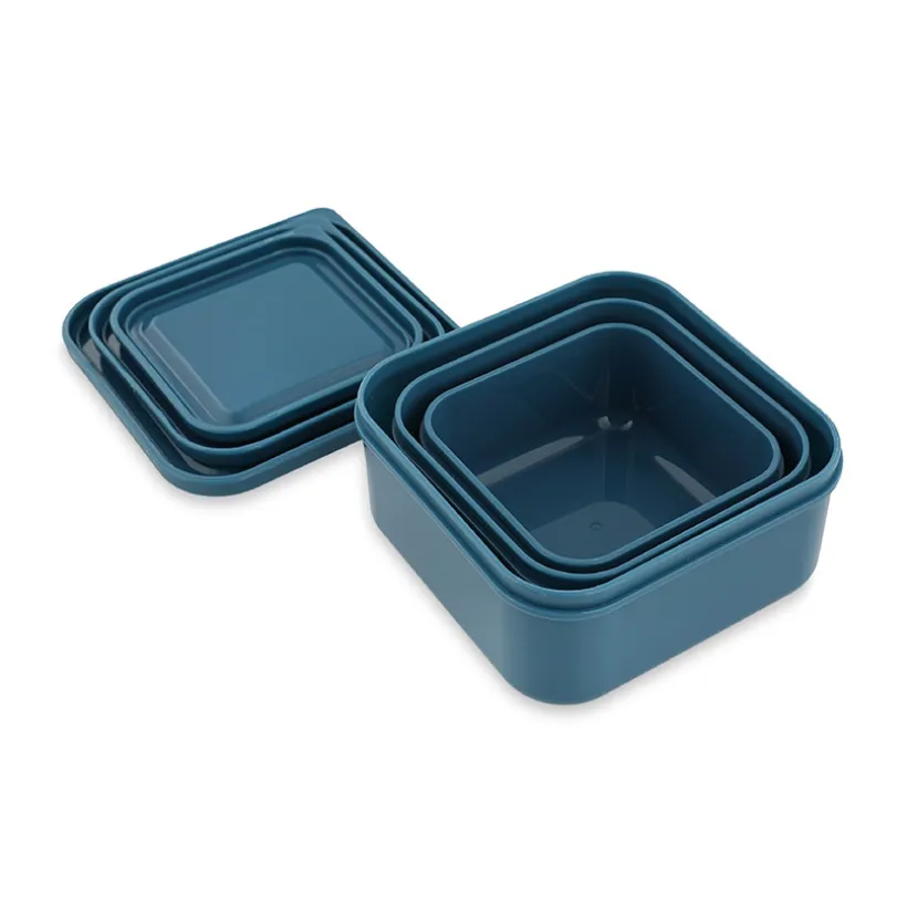 Set van 3 nestbare blauwe lunchboxen Mr. Triceratops