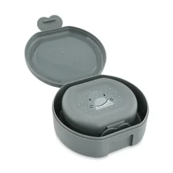 Set van 2 nestbare grijze lunchboxen Mr. Shark van 100% polypropyleen, met handige clip en vrolijke illustraties voor school en uitstapjes