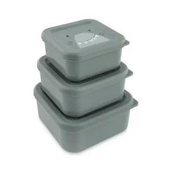 Set van 3 nestbare grijze lunchboxen Mr. Shark