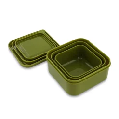 Set van 3 nestbare groene lunchboxen Mr. Dino