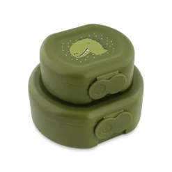 Set van 2 nestbare lunchboxen Mr. Dino groen