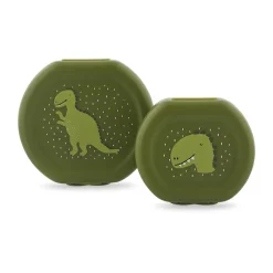 Set van 2 nestbare lunchboxen Mr. Dino groen