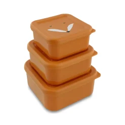 Set van 3 nestbare lunchboxen Mr. Fox oranje