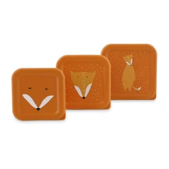 Set van 3 nestbare lunchboxen Mr. Fox oranje
