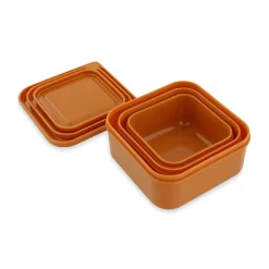 Set van 3 nestbare lunchboxen Mr. Fox oranje