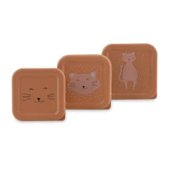 Set van 3 nestbare roze lunchboxen Mrs. Cat