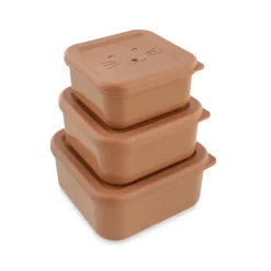 Set van 3 nestbare roze lunchboxen Mrs. Cat