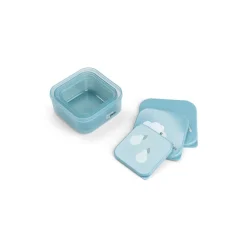 Set van 3 nestbare Tiny Farm snackdoosjes blauw