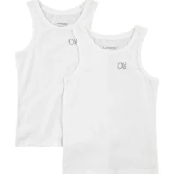 Set van 2 onderhemdjes met mouwloos ontwerp en logo-print