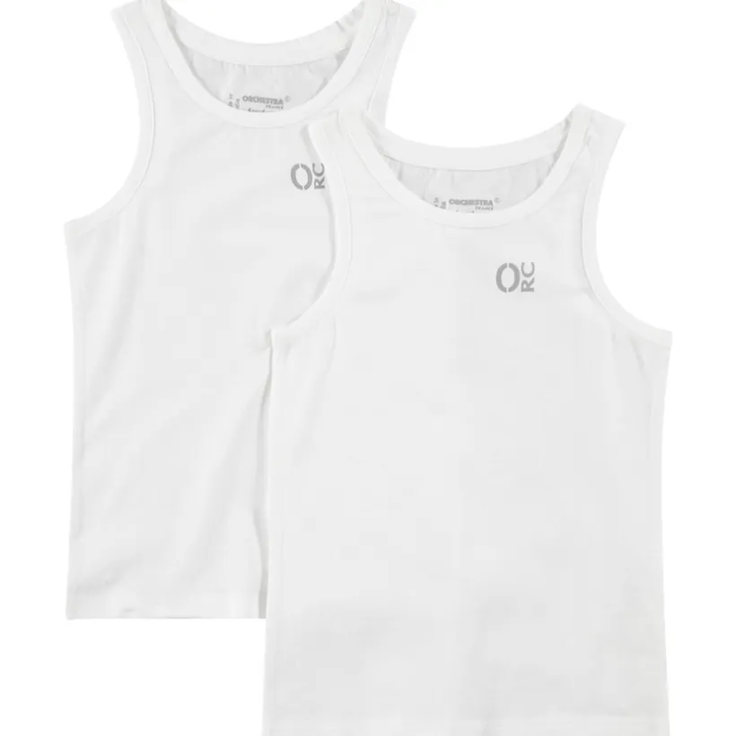 Set van 2 onderhemdjes met mouwloos ontwerp en logo-print