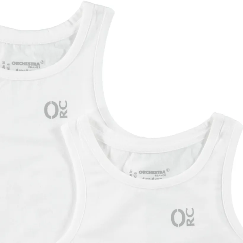 Set van 2 onderhemdjes met mouwloos ontwerp en logo-print