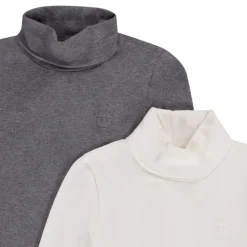 Set van 2 ondertruien met col in effen jersey voor jongen