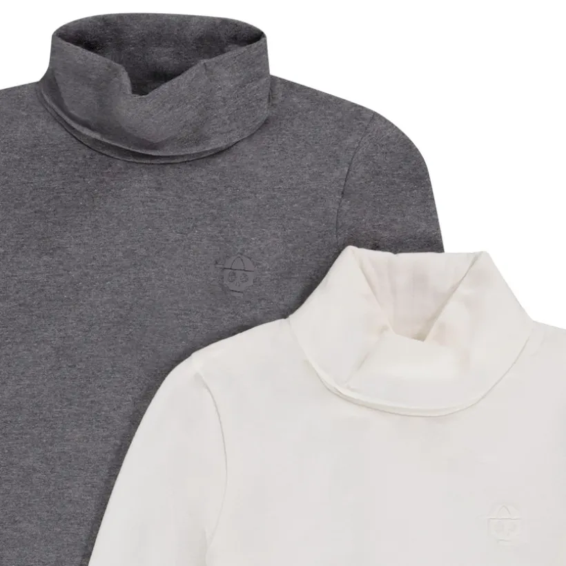 Set van 2 ondertruien met col in effen jersey voor jongen