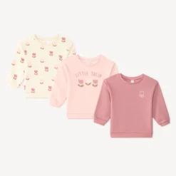 Set van 3 oversized sweaters meisjes met tulpenmotief